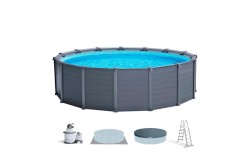 Piscina desmontable INTEX Graphite Grey Panel 5 metros