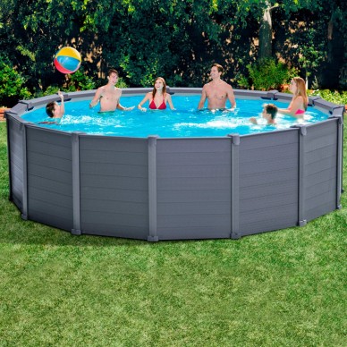 Piscina INTEX paneles redonda Graphyte Gray | Intex.es 2