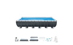 Piscina desmontable kit voleibol Ultra XTR Frame 7 metros + depuradora con clorador salino + kit limpieza rectangular