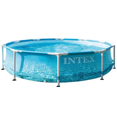 Piscina desmontable circular Metal Frame Beachside de 3 metros de diámetro con tapón de vaciado | INTEX
