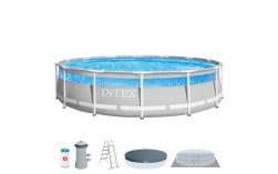 Piscina desmontable redonda INTEX Prism Frame Clearview Ventana panorámica 5 metros