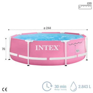 Piscina desmontable color rosa Ø244 cm | INTEX
