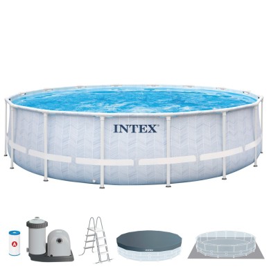 Piscina desmontable redonda modelo Chevron con depuradora | Intex.es