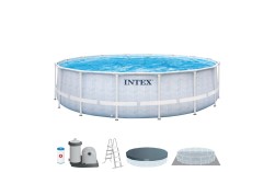 Piscina desmontable INTEX Prism Frame Greywood Premium  5 metros + depuradora