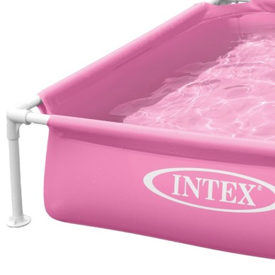 Piscina desmontable cuadrada Mini Frame rosa | INTEX