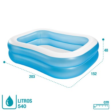 Piscina familiar hinchable con forma rectangular | INTEX