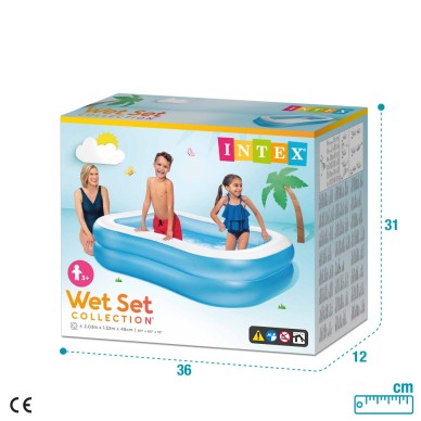 Piscina familiar hinchable con forma rectangular | INTEX