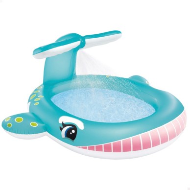 Piscina hinchable infantil con aspersor ballena de 201x196x91 cm para 3 niños | INTEX