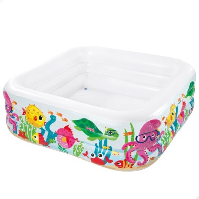 Piscina hinchable cuadrada Sea Aquarium | Medidas: 159x159x50 - Capacidad 340 litros