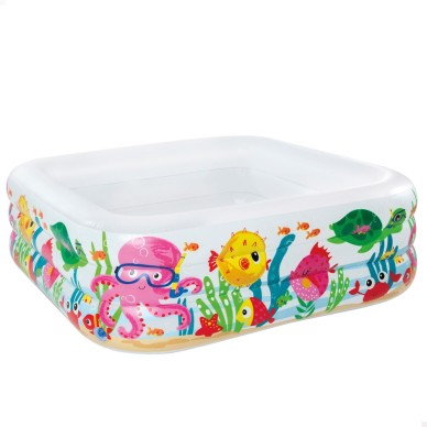 Piscina hinchable cuadrada Sea Aquarium | Medidas: 159x159x50 - Capacidad 340 litros