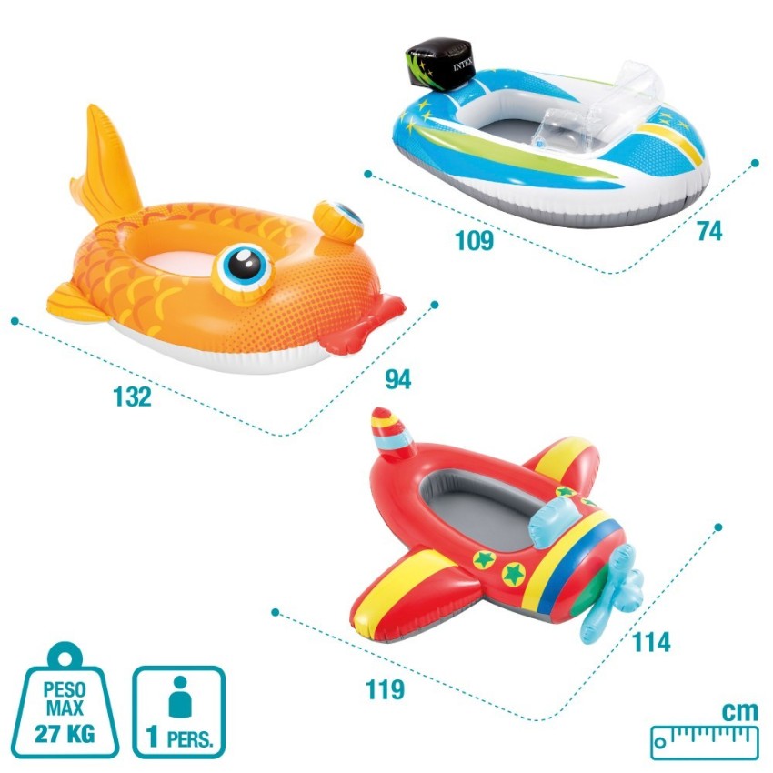 Barca hinchable infantil 3 surtidos | INTEX
