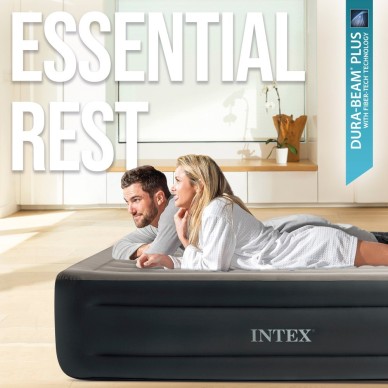 Cama hinchable doble de hogar de 152x203x46 cm para hasta 272 kg | INTEX 2