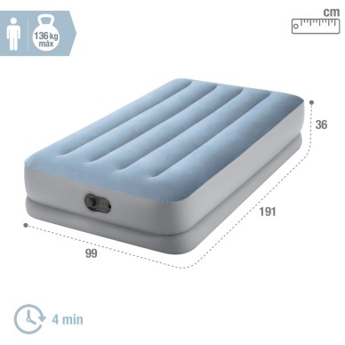Colchón hinchable individual elevado 99x191 cm | INTEX