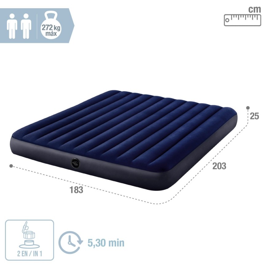 Colchón hinchable doble camping | INTEX