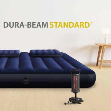 Cama hinchable doble para casa 152x203x25 cm con 2 almohadas | INTEX 2