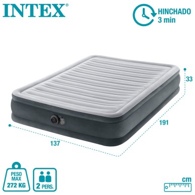 Cama Hinchable Doble Aterciopelado 191x137x22 cm