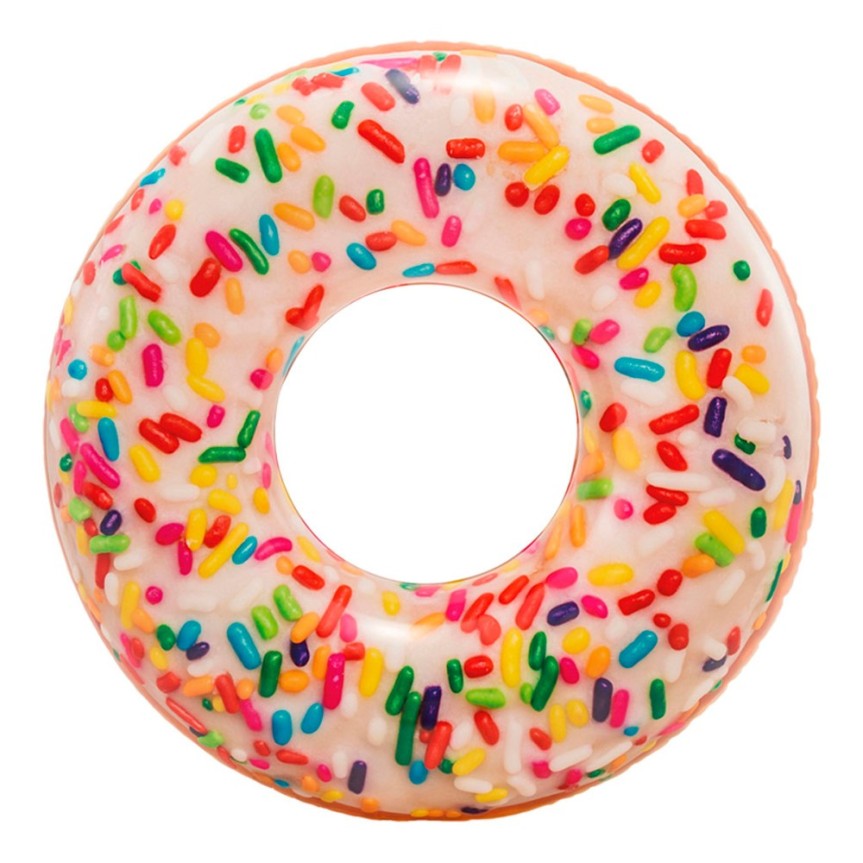 Rueda hinchable donut blanco Intex impresión fotorealista 99 cm