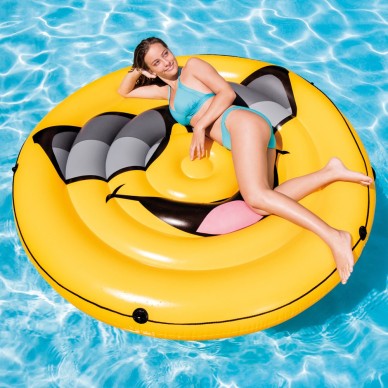 Colchoneta hinchable con forma de emoji de 173x27 cm para 2 personas | INTEX 2
