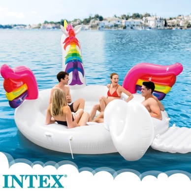 Unicornio gigante hinchable de 422x373x185 cm para 4 personas | INTEX 2