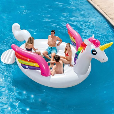 Unicornio isla hinchable INTEX para 4 personas