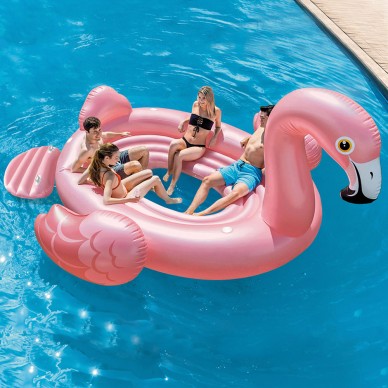 Flamenco isla hinchable INTEX para 4 personas