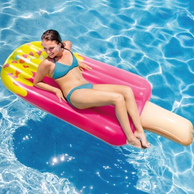 Colchoneta hinchable con forma  de polo de colores de 191x76 cm para 1 persona  | INTEX 2
