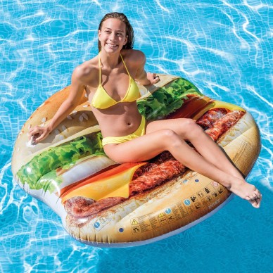 Colchoneta hinchable con forma de hamburguesa de 145x142 cm para 1 persona  | INTEX 2