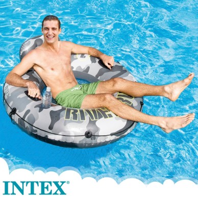 Rueda hinchable INTEX con respaldo camuflaje | INTEX 2