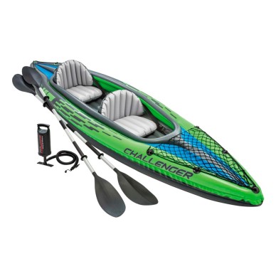 Kayak hinchable Challenger K2 Intex | Medidas: 351x76x38 cm | Con remo y bomba de hinchado