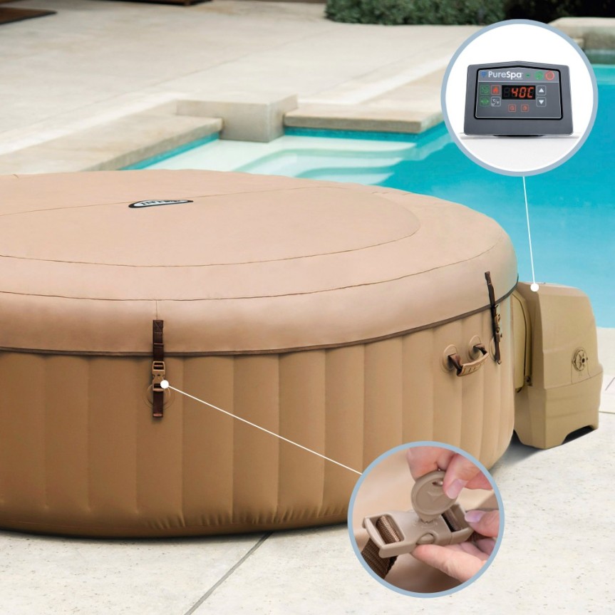 Spas INTEX - Spa hinchable Burbujas beige 4 plazas | Intex.es