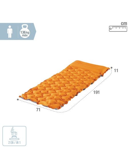 Colchón hinchable camping duradero y ligero para 1 | INTEX