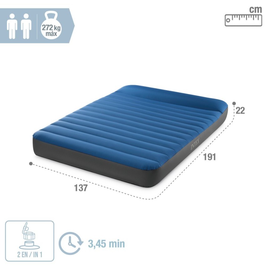 Colchón hinchable doble Camping Mattress | INTEX