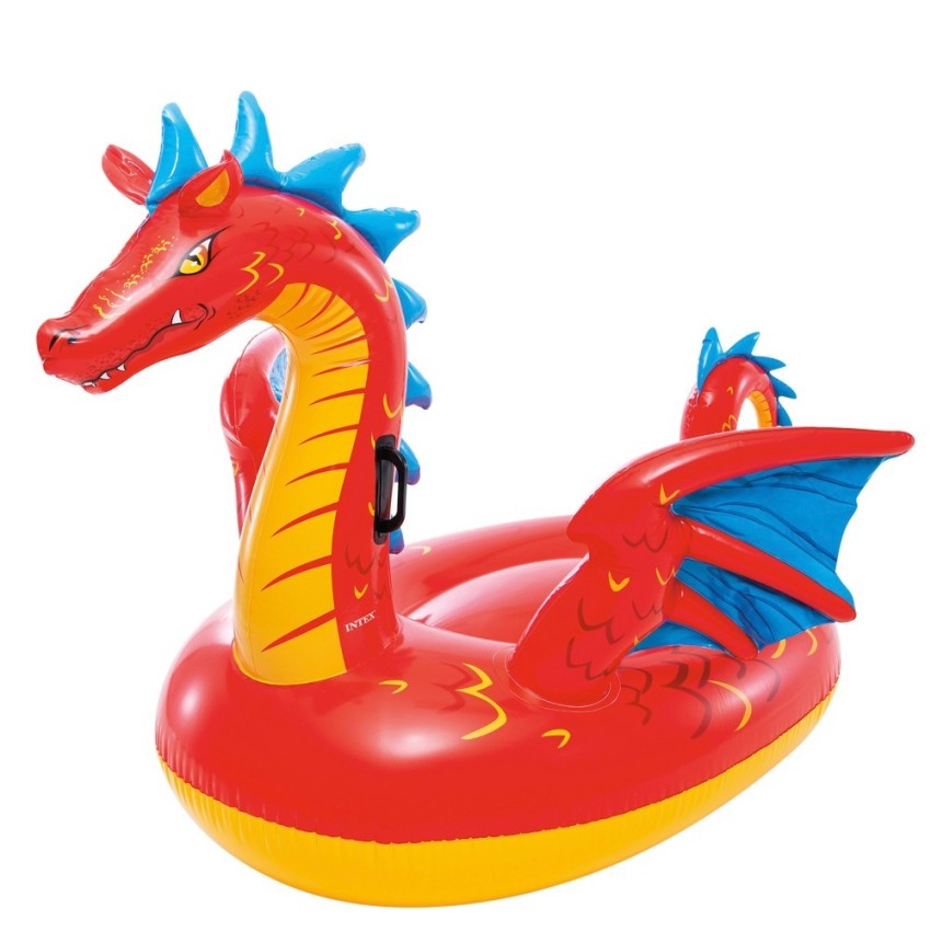Flotador piscina dragón con asas de sujeción 198×173 cm