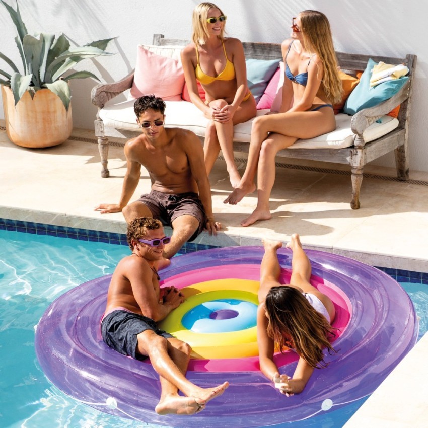 Isla hinchable diseño arcoíris Ø201 cm | INTEX