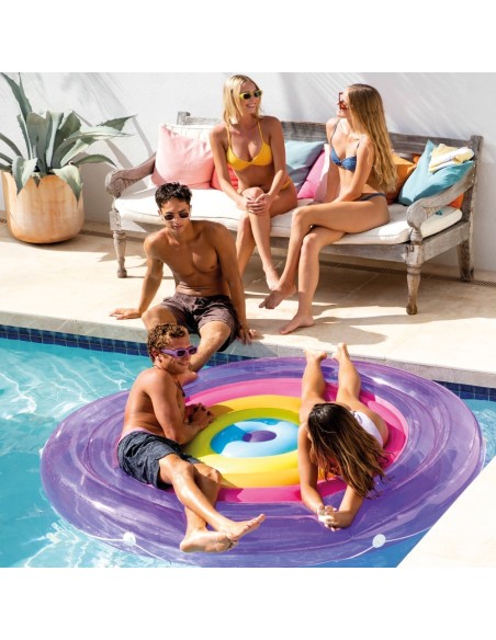 Isla hinchable diseño arcoíris Ø201 cm | INTEX