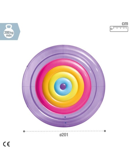 Isla hinchable diseño arcoíris Ø201 cm | INTEX