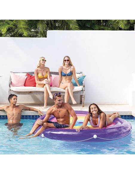 Isla hinchable diseño arcoíris Ø201 cm | INTEX