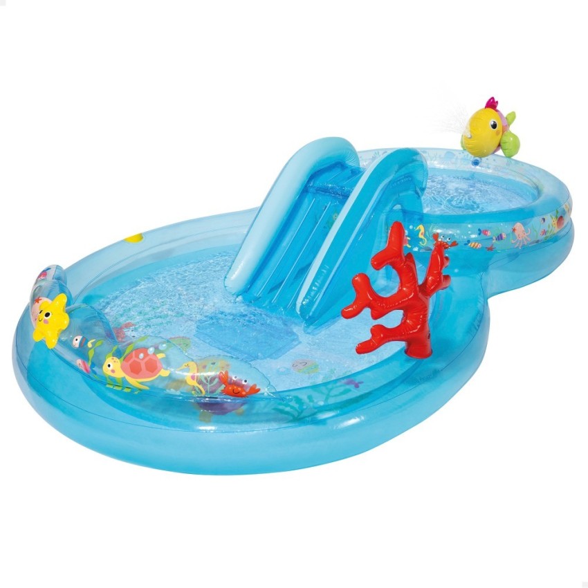 Centro de juegos hinchable agua bajo el mar c/difusor, tobogán y estrella de mar