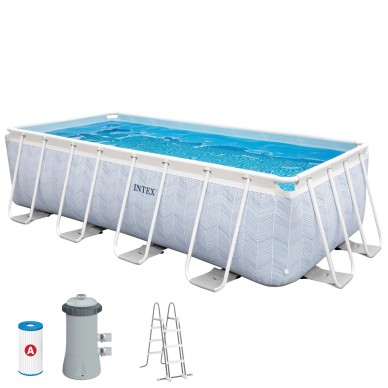 Piscina desmontable rectangular Prism Frame Premium de 4 metros con depuradora de arena | INTEX