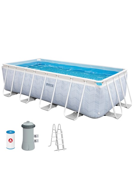 Piscina desmontable rectangular Chevron 400x200 cm | Intex.es