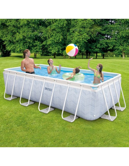 Piscina desmontable rectangular Chevron 400x200 cm | Intex.es