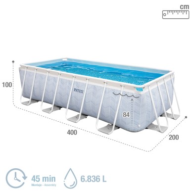 Piscina desmontable rectangular Chevron 400x200 cm | Intex.es