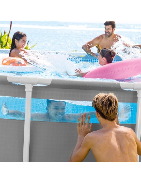 Pack Piscina tubular Prism Frame Clearview Ø488x122 cm con 6 accesorios | INTEX