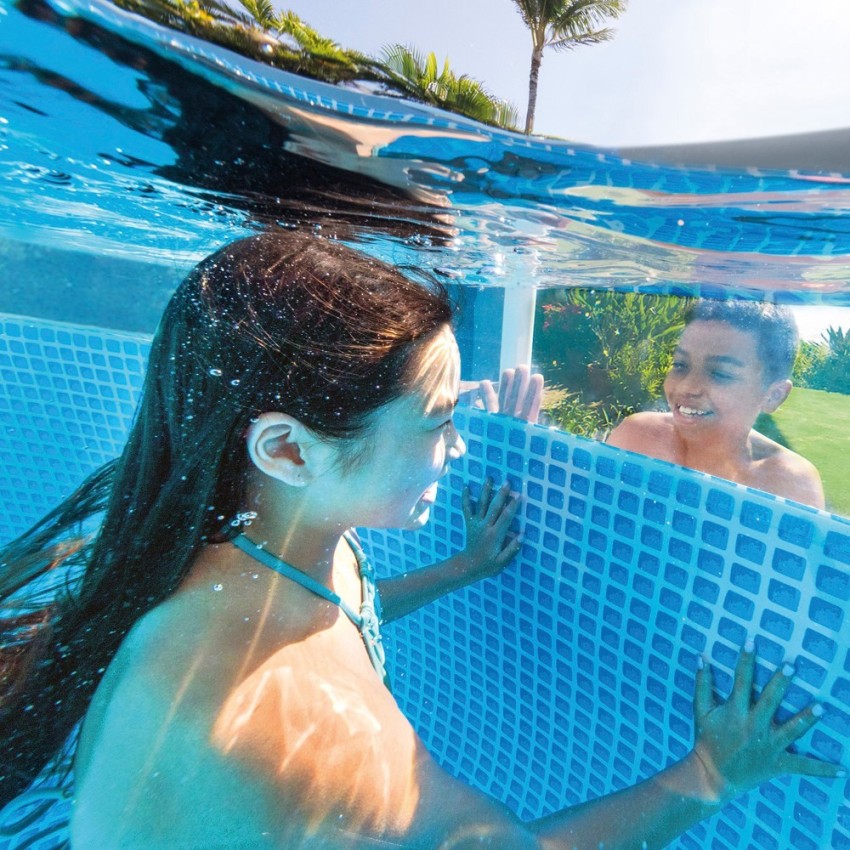 Pack Piscina tubular Prism Frame Clearview Ø488x122 cm con 6 accesorios | INTEX