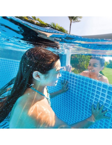 Pack Piscina tubular Prism Frame Clearview Ø488x122 cm con 6 accesorios | INTEX