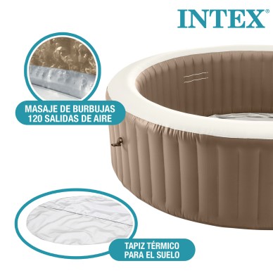 Pack Spa hinchable PureSpa Bubble Massage Ø196 cm con 7 accesorios |INTEX