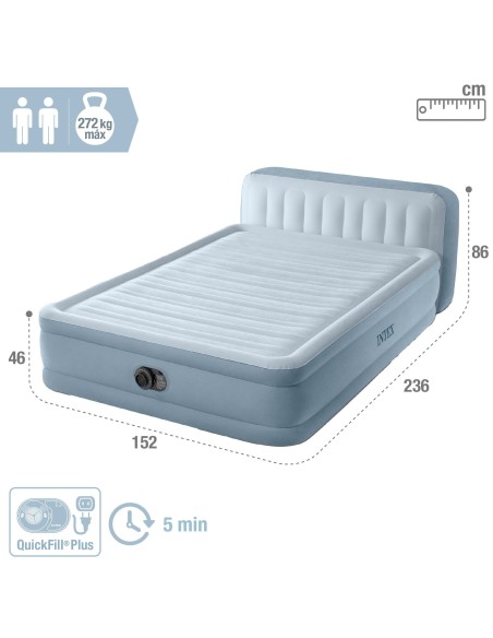 Colchón hinchable Plush con cabecero | INTEX