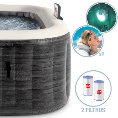 Spa hinchable PureSpa Burbujas Greystone Deluxe 4P | INTEX