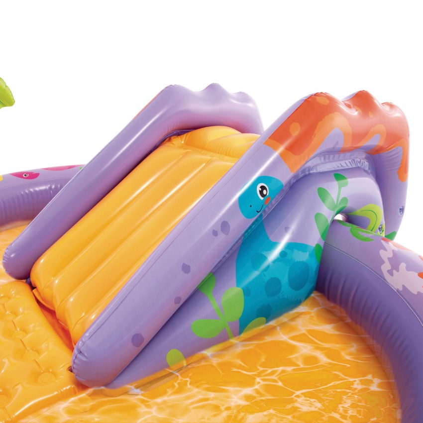 Centro juegos acuático Dino Park con tobogán y pulverizador | INTEX