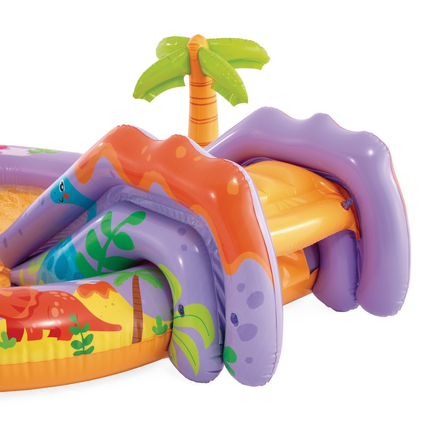 Centro juegos acuático Dino Park con tobogán y pulverizador | INTEX